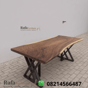 Meja Solid Kayu Suar Natural
