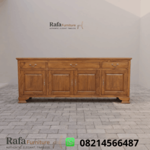 Meja TV Bufet Jati 3 Laci 4 Pintu Klasik Mewah