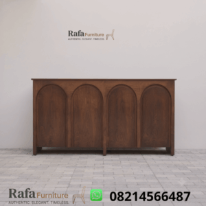 Bufet Jati Pintu Arch 4 Pintu Solid